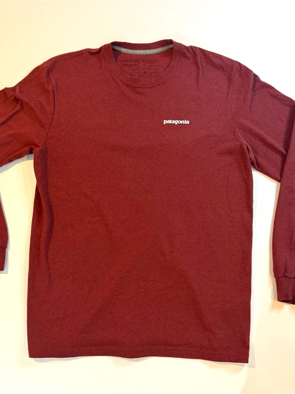 Patagonia Men's Long-Sleeved Large Logo On Back Red Size Large